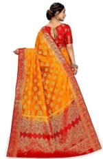 Sarees for Women Wear Cotton Silk Banarasi Sari Kanjivaram Soft 2024 Wedding Original Pure Kanchipuram Pattu Sadi with Blouse Piece (Barmasi) - Image 4