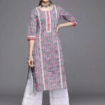 Blue Printed Cotton Kurta