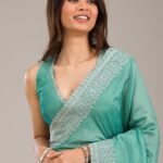 Sea Green Zariwork Soft Silk Saree