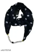 Black Polka Dot Georgette Scarf - Image 2