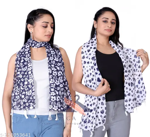 zqqcj_512.webp Multicolor Printed Scarf Pack of 2 - Image 1